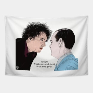 Bernard Black and the cleaner, Black Books, Grapes of Wrath. Tapestry