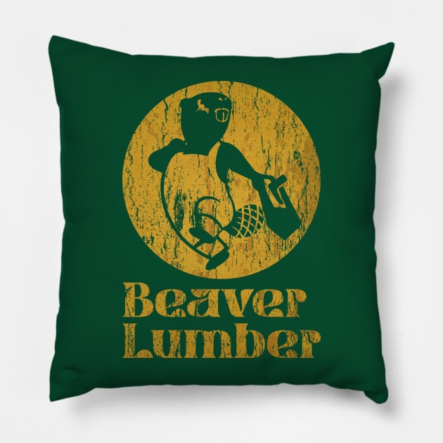 Vintage Beaver Lumber Pillow by w3stuostw50th