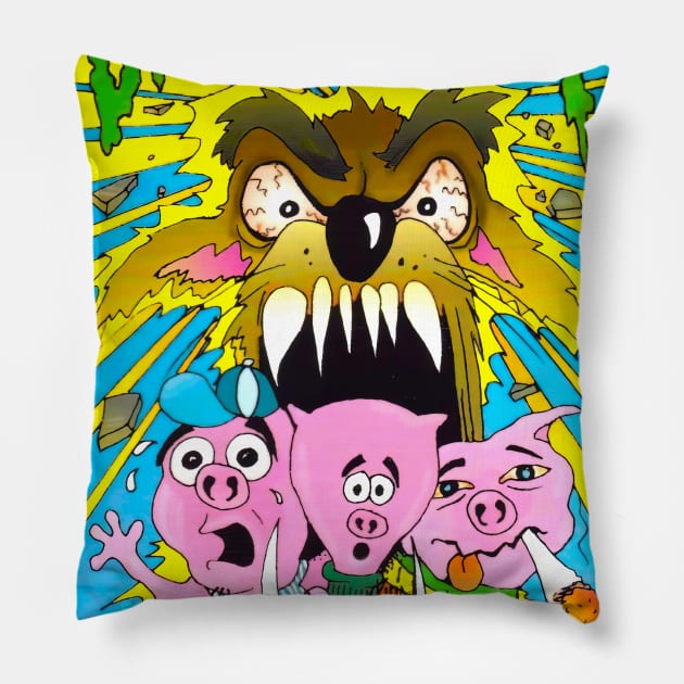 Three Little Pigs - Green Jelly Pillow by media319