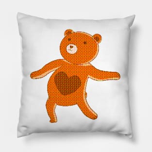 Brown dancing bear retro Pillow