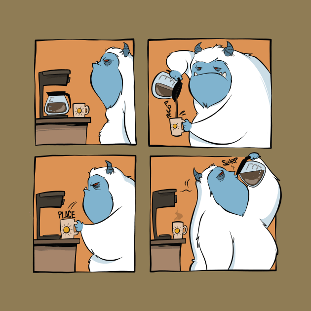 Coffee Yeti pours a fresh cup. by westinchurch