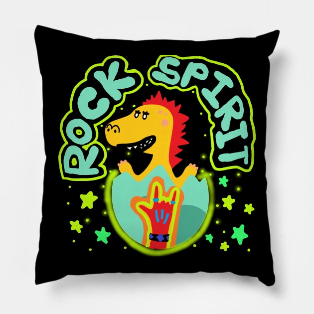 rock spirit, dinosaur Pillow by zzzozzo