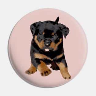 Cute Rottweiler Puppy Running With Tongue Out Pin