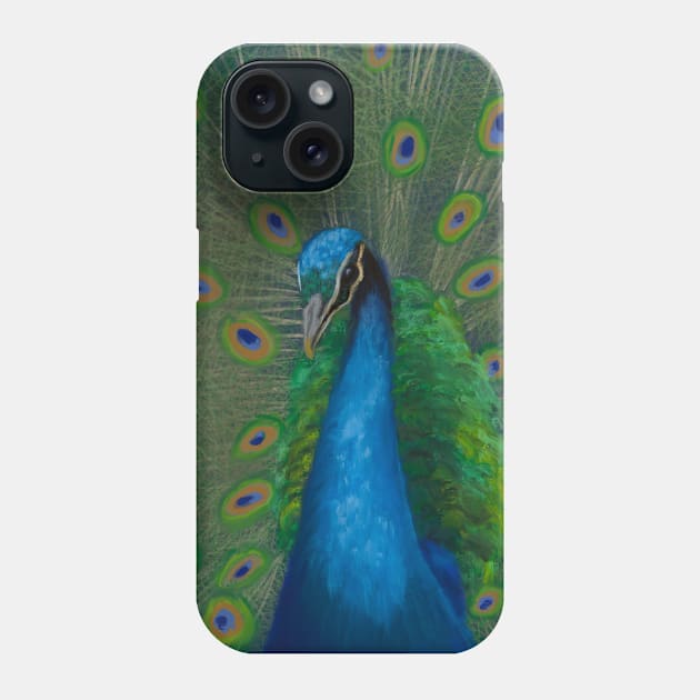 Digital painted Peacock Phone Case by Dudzik Art