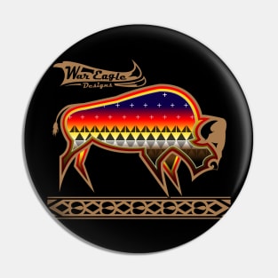 Protecting the people Brown Buffalo Pin