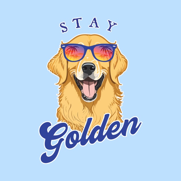 Stay Golden - Summer Golden Retriever in Shades by RogerTheCat