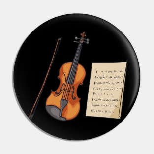 Violin And Sheet Music Pin