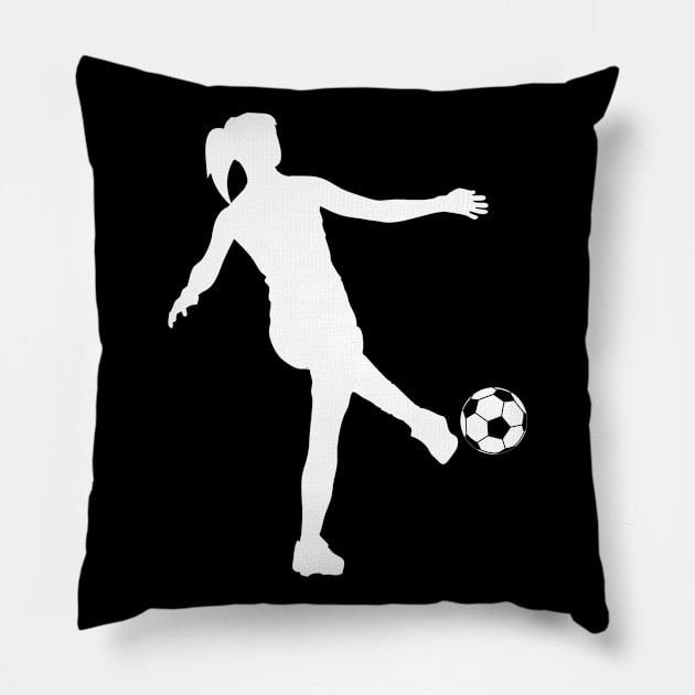 Footballer Woman Soccer Clipart Pillow by HappyGiftArt