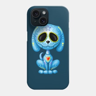 Blue Zombie Sugar Skull Puppy Dog Phone Case