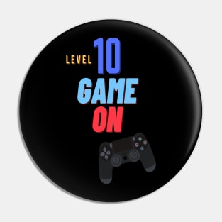 Level 10 unlocked game on gamer birthday Pin