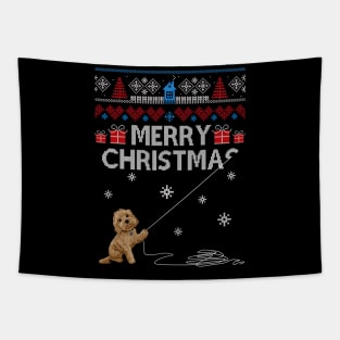 Merry Christmas Funny Naughty Poodle Tapestry