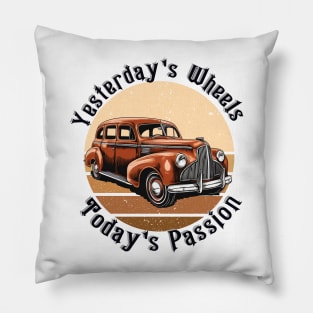 retro car yesterday's wheels today's passion Pillow