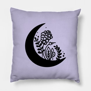 Boho Flower Moon Art T-Shirt Pillow