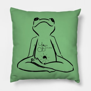 Yoga Bellies Frog Meditating in Black Pillow