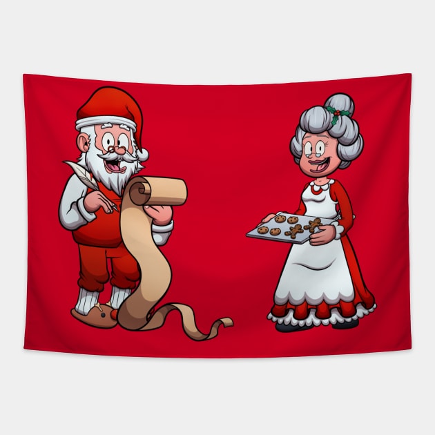 Santa Claus And Mrs. Claus Tapestry by TheMaskedTooner