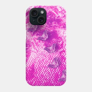 Hot pink grunge butterflies Phone Case