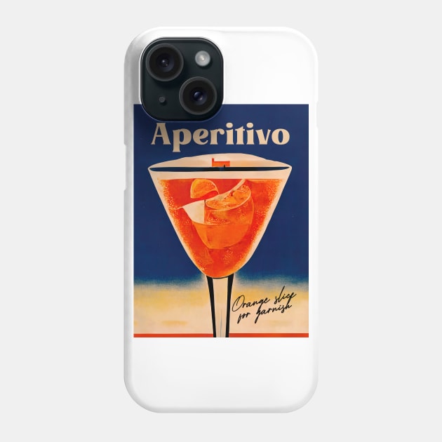 Retro Aperitivo Poster Aperitivo Homebar, Kitchen Bar Prints, Vintage Drinks, Recipe, Wall Art Phone Case by BetterManufaktur