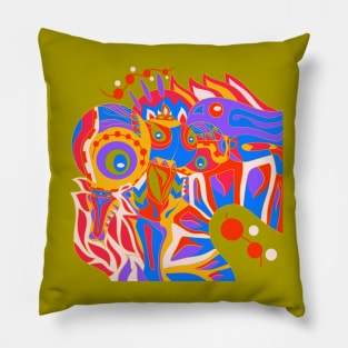 huitzil ecopop quetzalcoatl knight in metal armor art dogu Pillow