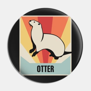 Retro Vintage Otter Poster Pin