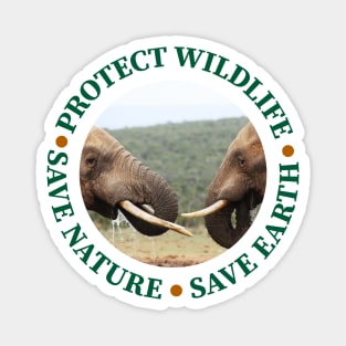 Wildlife Conservation Earth Day Elephants Magnet