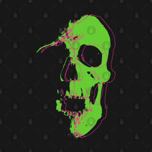 Neon Lime Skull by CJ Ramirez