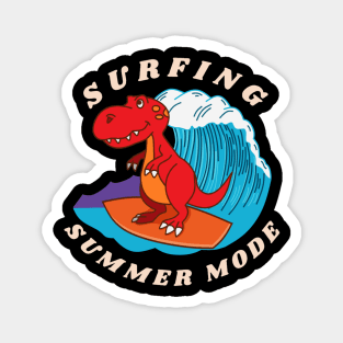 Chibi T-Rex Surfing Summer Mode Magnet