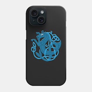 Blue Celtic Knot Seahorse Phone Case