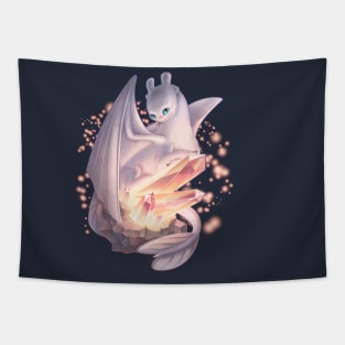 Light Fury & Magic Crystals (How to Train Your Dragon 3) Tapestry