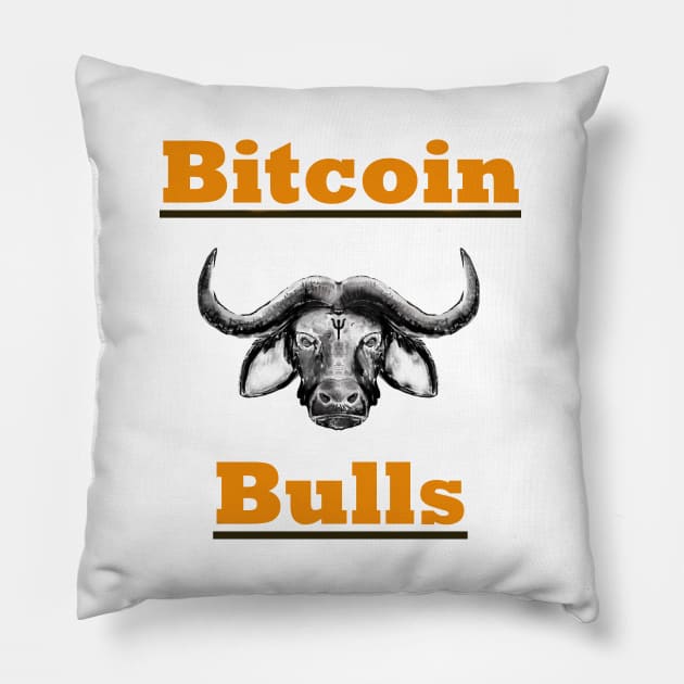 Bitcoin Bull Cryptocurrency Bull Run Pillow by PlanetMonkey