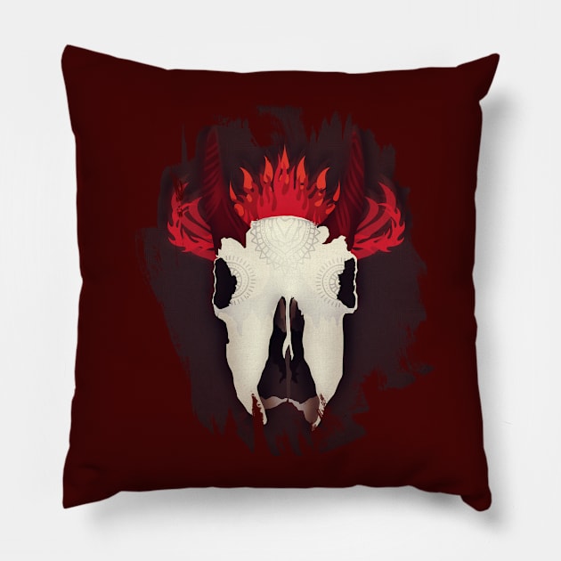 Demon skull Pillow by Sybille