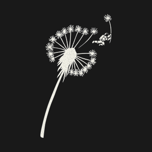 Dandelion Astronaut Flying Away Make a Wish by Tobe Fonseca T-Shirt