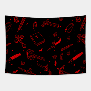 Bloody Weapons face mask Tapestry