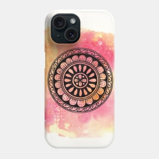 Hand Drawn Watercolor Mandala Red and Orange Phone Case