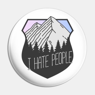 I Hate People Mountain Crest Sunset Pin