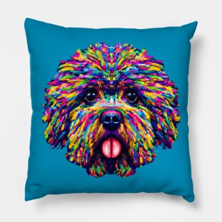 Adorable Bolognese Dog Fluffy Artwork Pillow