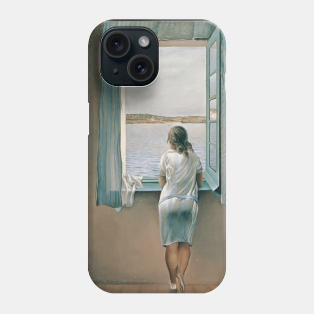 Painting Young Woman at a Window Salvador Dali T-Shirt T-Shirt Phone Case by J0k3rx3