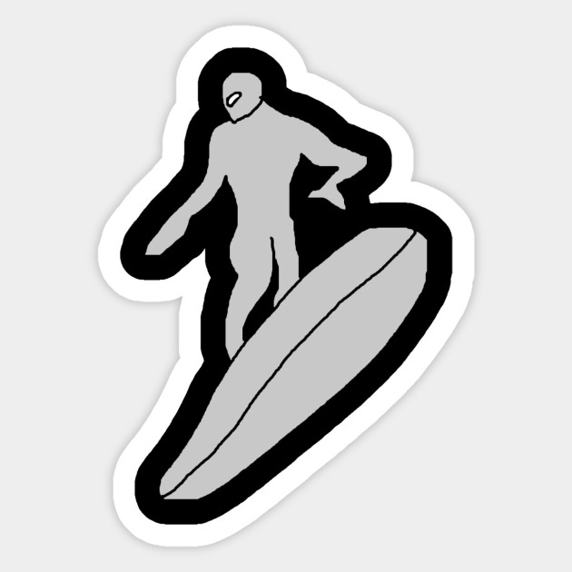 Poorly Drawn Silver Surfer Silversurfer Sticker Teepublic