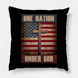 Vintage American flag Cross - Christian Faith Proud American - God Pillow