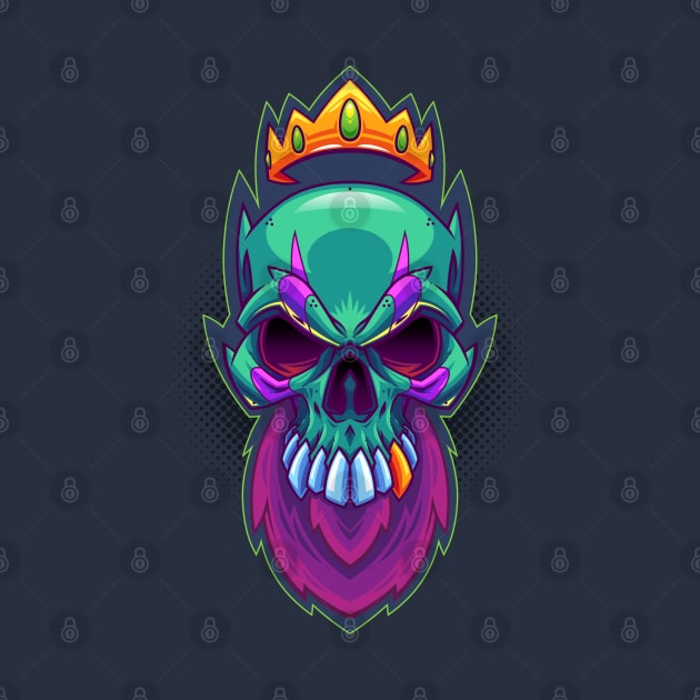 Bearded King Skull by ArtisticDyslexia