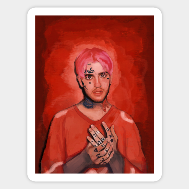 Lil Peep Digital Portrait - Lil Peep - Sticker