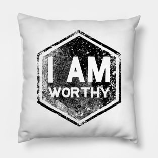 I AM Worthy - Affirmation - Black Pillow