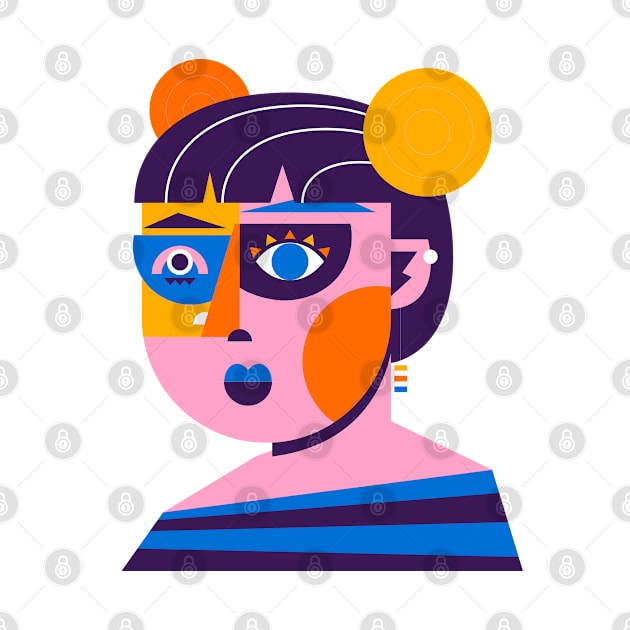 Flat Abstract Portrait Shapes by Mako Design 