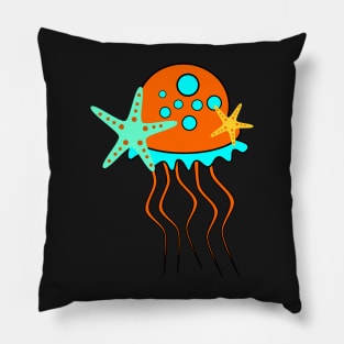 Cute jellyfish and sea stars Pillow