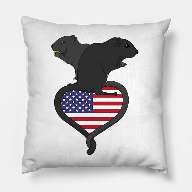 Gerbil USA (dark) Pillow by RampArt