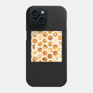 Golden hexagons Phone Case