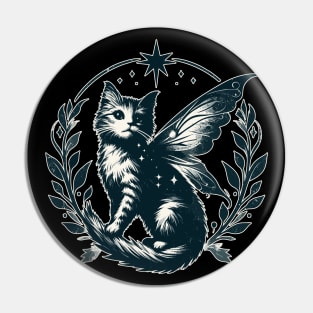 Retro Vintage Magical Fairy Cat Pin