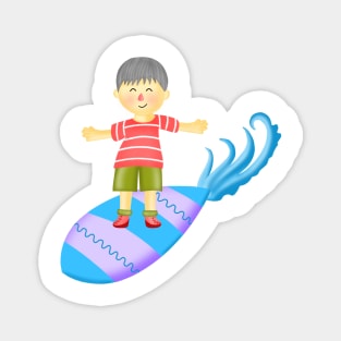 Surfboard boy. Magnet