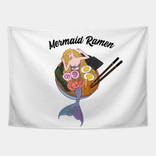 Cute Asian mermaid ramen Tapestry