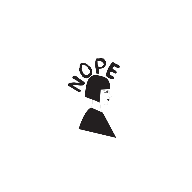 NOPE! Girl boss Feminist Silhouette Print by novisade