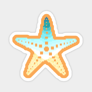 Modern Pixel Ocean Sea Star Magnet